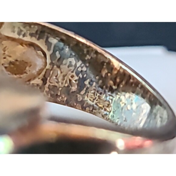 925 Vermeil Prong Set Citrine Colored Rhinestone Statement Ring, SIZE US 5 - Picture 9 of 10